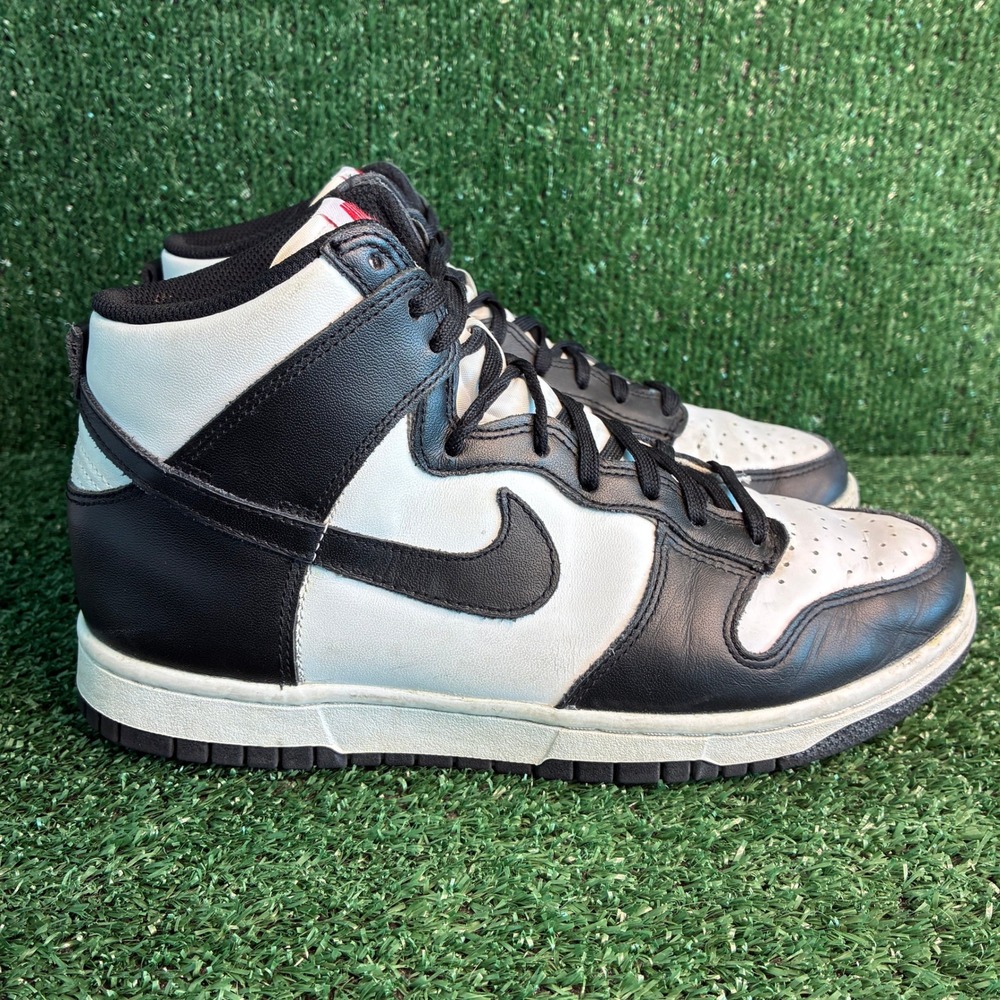 Nike Dunk High Panda Leather Retro Athletic Streetwear Sneaker Black White Men 9